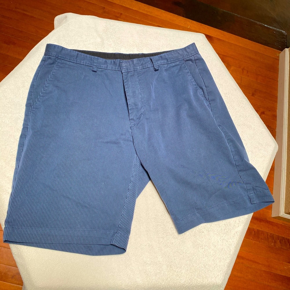 Blue and black Calvin Klein shorts